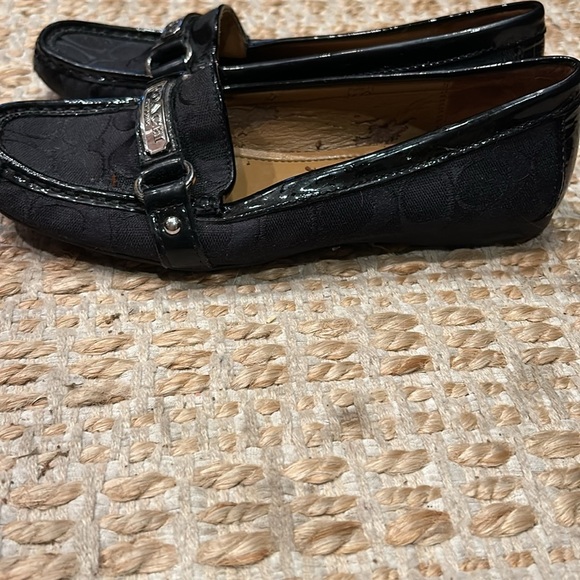 Coach Black Suede Loafers with Metal Accent - Picture 4 of 7